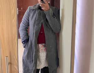 SALE Gray Wool Blend Coat