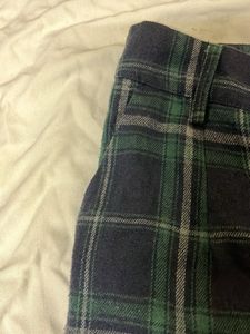 Plaid Wide Leg Trousers