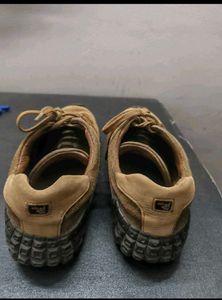 Brown Suede Lace-Up Casual Shoes