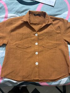 Orange Button-Up Shirt