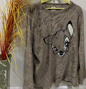 Cozy Bambi Graphic Long Sleeve Top