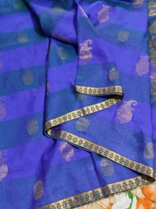 Blue Paisley Saree