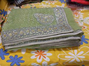 Half-in-1/2 Georgette Saree with Zardosi work