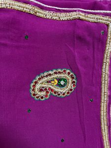 georgette purple saree