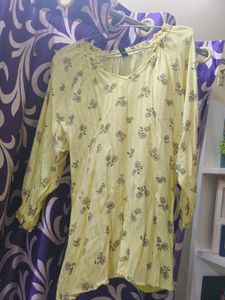 Yellow Floral Print Blouse