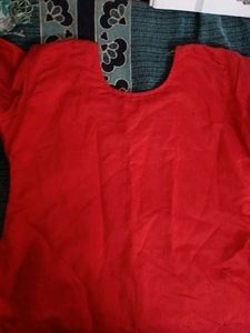 Embroidered Red Kurta