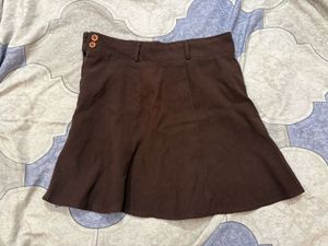 brown mini skirt