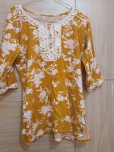 Mustard Yellow Floral Kurta