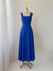 Vibrant Blue Parrot Maxi Dress