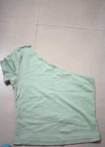 Mint Green One-Shoulder Top