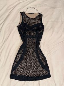 Black Sheer Knit Bodycon Dress