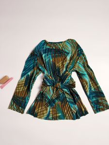 Y2K Printed Wrap Top