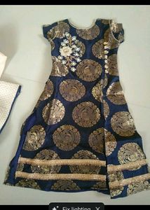 Elegant Navy & Gold Indian Dress