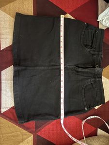 B1G1 Black Denim Mini Skirt