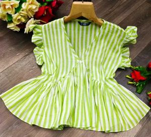 Chic Striped Ruffle Top