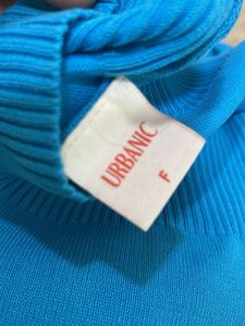 Blue Halter Neck Knit Top