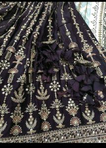 Elegant Purple Embroidered Lehenga Set