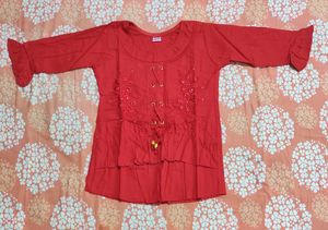 Chic Red Peplum Top