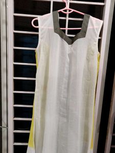 Elegant White &amp; Yellow Kurta