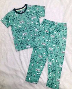 Cute Camp Print Kids Pajama Set