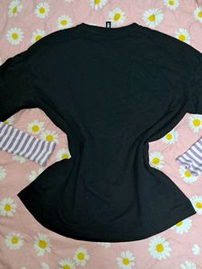 Black 2in1 Tshirt Plus Ribbed Top Sweatshirt BTS