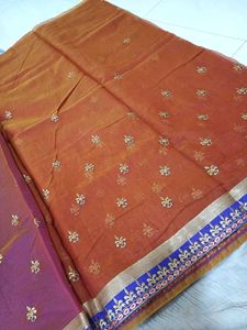 💥🆕️ SuperNet Embroidered Saree