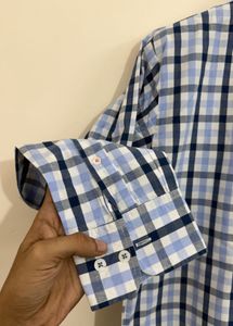 Men's Blue Gingham Check Shirt