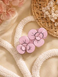 Cute Pink Flower Hair Claw Clip