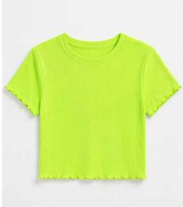 Neon Green Trim Crop Top