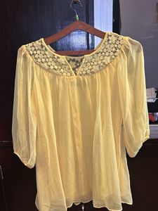 Yellow Georgette Top From Taurus