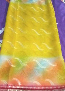 Stunning Yellow Ombre Silk Saree 🌈🌷