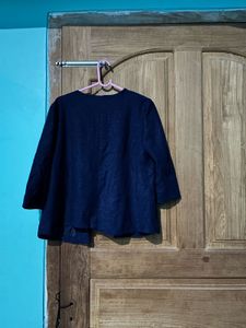 Elegant Blue Cropped Jacket