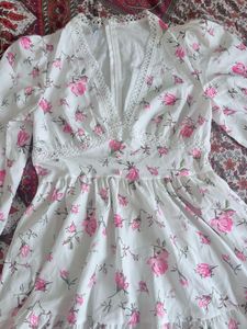 Charming Floral Print Mini Dress