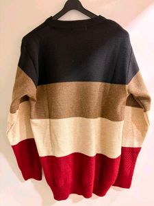 Men's Color Block Knit Sweater | Black, Brown, Cre