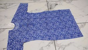 Blue &amp; White Paisley Print Kurta XXL
