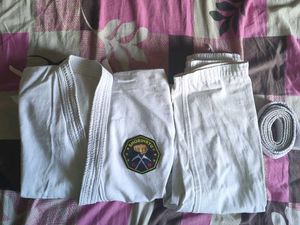 Karate dress with white belt
