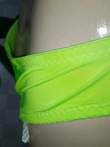 (1010)Neon Green Floral Lace Bra
