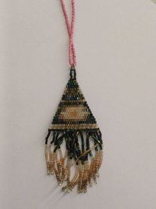 Beaded Triangle Pendant Necklace