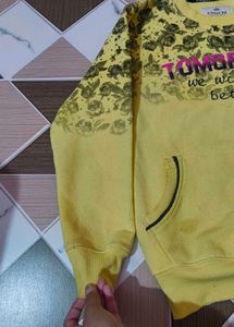 Yellow Floral Print Hoodie