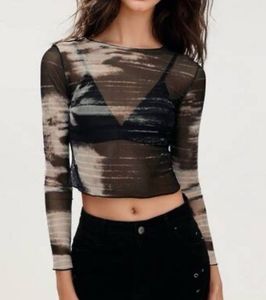 Mesh Tie-Dye Long Sleeve Top