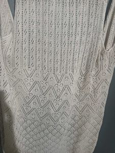 Beige Knitted Sleeveless Cardigan