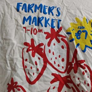 White Cropped T-Shirt "Fresh &amp; Great"