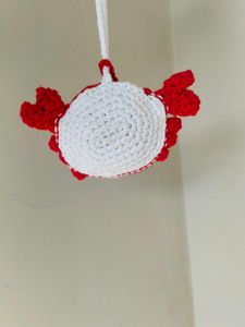 Crocheted Red Crab pouch/ bag charm