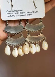 Boho Cowrie Shell Dangle Earrings