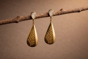 Golden Leaf Drop Earrings