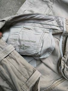 Men's Beige Corduroy Cargo Pants
