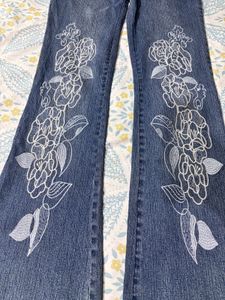 Embroidered Flare Jeans