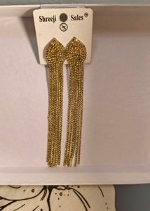 Gold-Tone Rhinestone Statement Drop Earrings | Spa