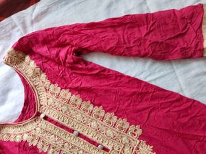 Embroidered Kurta with Mirror Work
