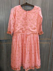 Elegant Pink Embroidered Kurta garara